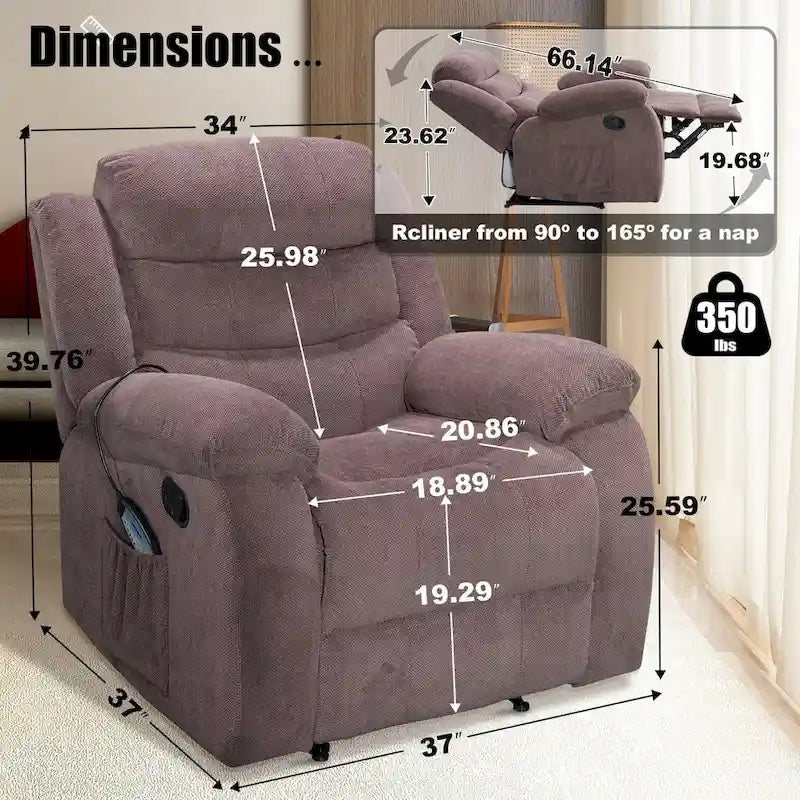 Recliner Chair with Massage and Heat