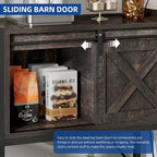 5-Tier Kitchen Bakers Rack with LED Light Strip, Sliding Cabinet Door, and Built-In Power Outlet