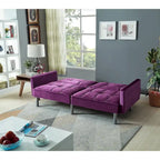 Velvet Mid-Century Sofa Sleeper