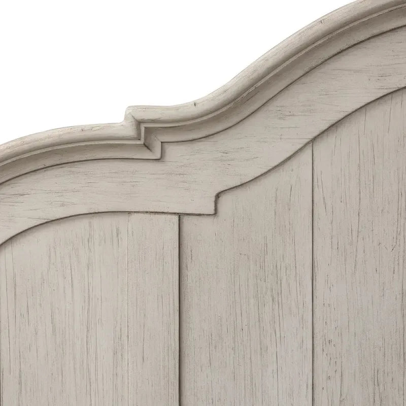 King Poster Headboard - Antique White with Chestnut Finish