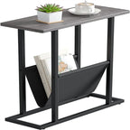 Narrow End Table with Storage Bag