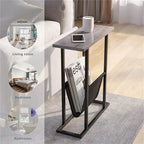 Narrow End Table with Storage Bag