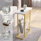 Narrow End Table with Storage Bag