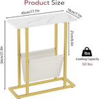 Narrow End Table with Storage Bag
