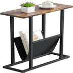 Narrow End Table with Storage Bag