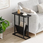 Narrow End Table with Storage Bag