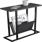 Narrow End Table with Storage Bag