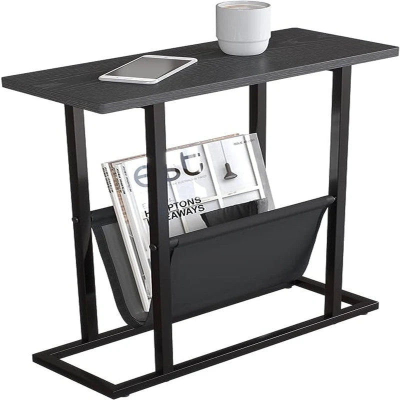 Narrow End Table with Storage Bag