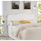 Queen Size Button-Tufted Upholstered Headboard, Height Adjustable, Premium Padded Fabric