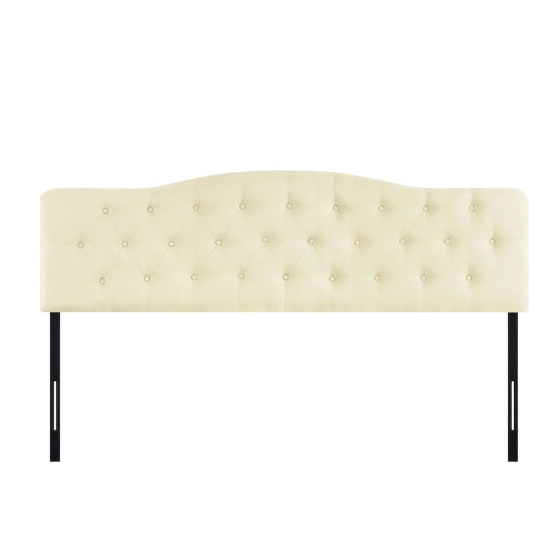 Queen Size Button-Tufted Upholstered Headboard, Height Adjustable, Premium Padded Fabric