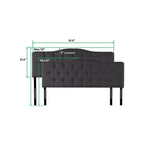 Queen Size Button-Tufted Upholstered Headboard, Height Adjustable, Premium Padded Fabric