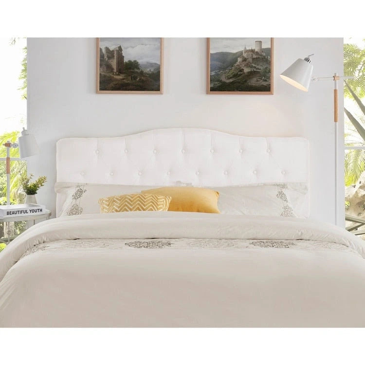 Queen Size Button-Tufted Upholstered Headboard, Height Adjustable, Premium Padded Fabric