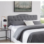 Queen Size Button-Tufted Upholstered Headboard, Height Adjustable, Premium Padded Fabric