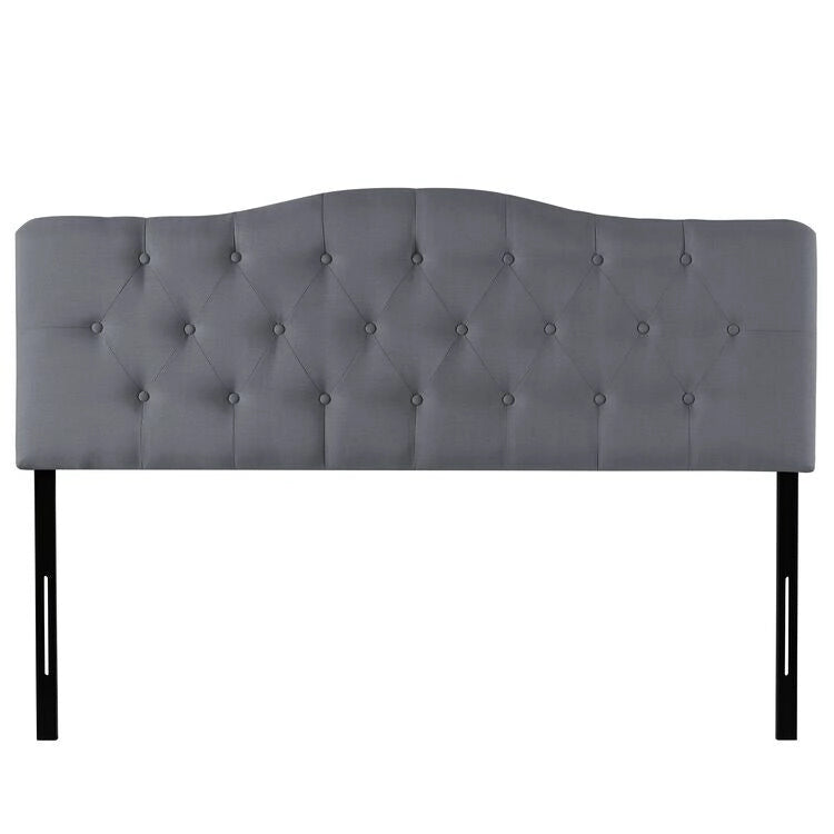 Queen Size Button-Tufted Upholstered Headboard, Height Adjustable, Premium Padded Fabric