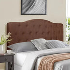 Queen Size Button-Tufted Upholstered Headboard, Height Adjustable, Premium Padded Fabric