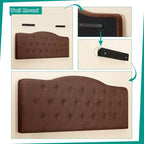 Queen Size Button-Tufted Upholstered Headboard, Height Adjustable, Premium Padded Fabric