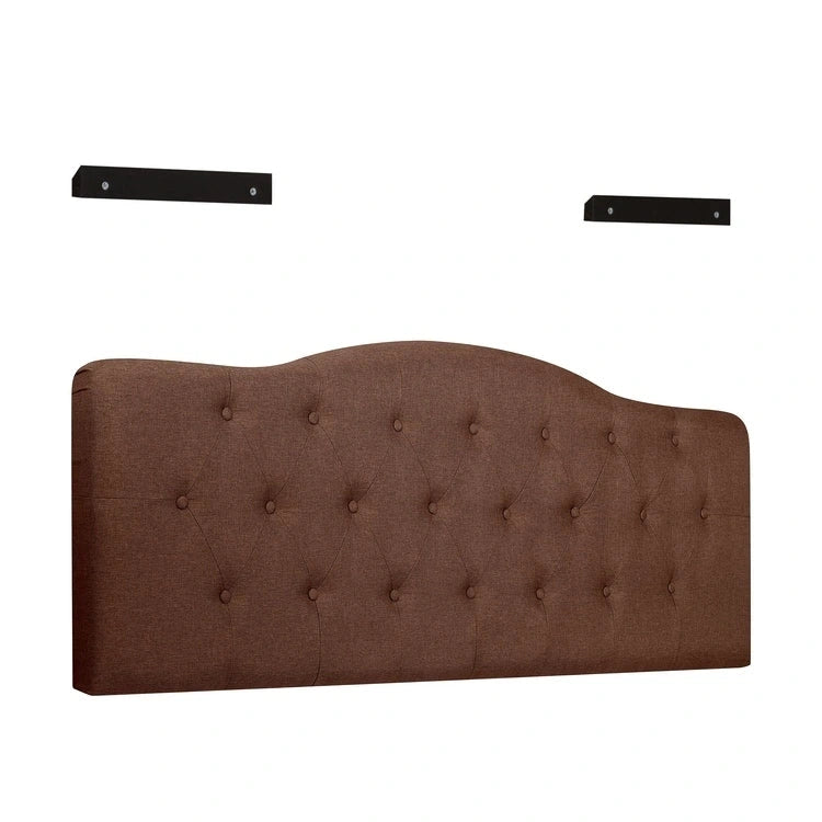 Queen Size Button-Tufted Upholstered Headboard, Height Adjustable, Premium Padded Fabric