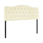 Queen Size Button-Tufted Upholstered Headboard, Height Adjustable, Premium Padded Fabric