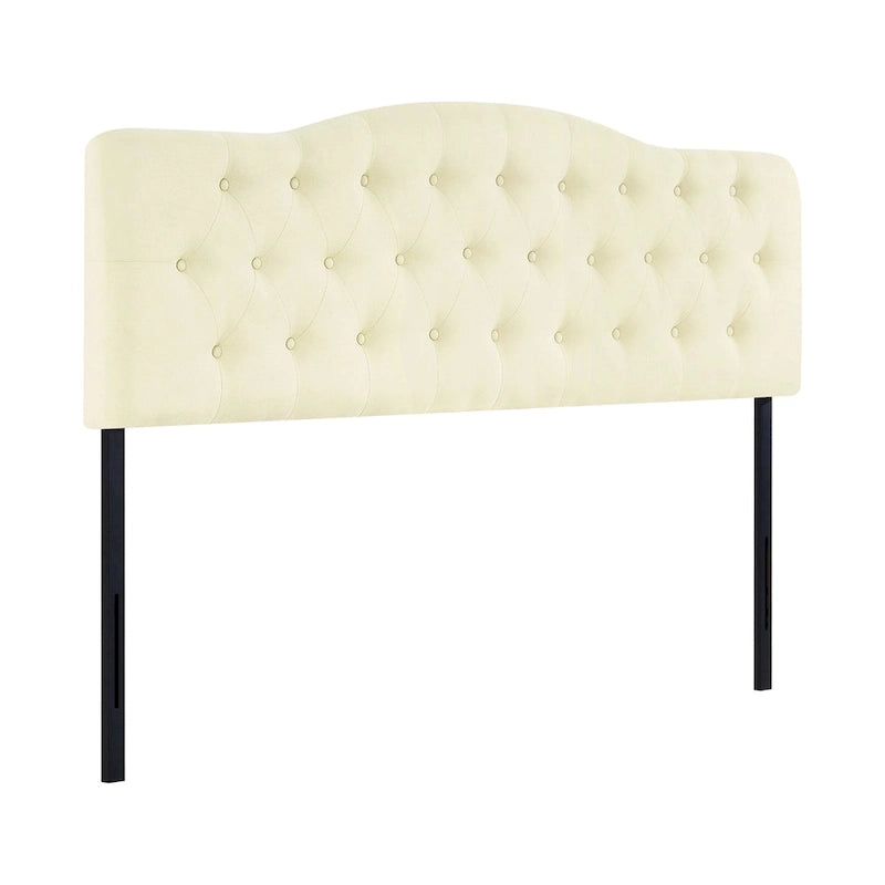 Queen Size Button-Tufted Upholstered Headboard, Height Adjustable, Premium Padded Fabric