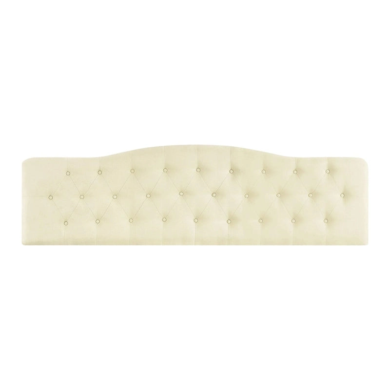 Queen Size Button-Tufted Upholstered Headboard, Height Adjustable, Premium Padded Fabric