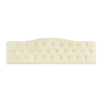 Queen Size Button-Tufted Upholstered Headboard, Height Adjustable, Premium Padded Fabric