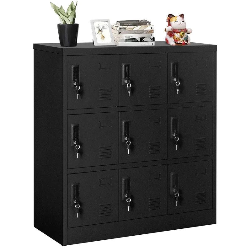 9 Doors Metal Lockers Storage Cabinet for School Office Gym