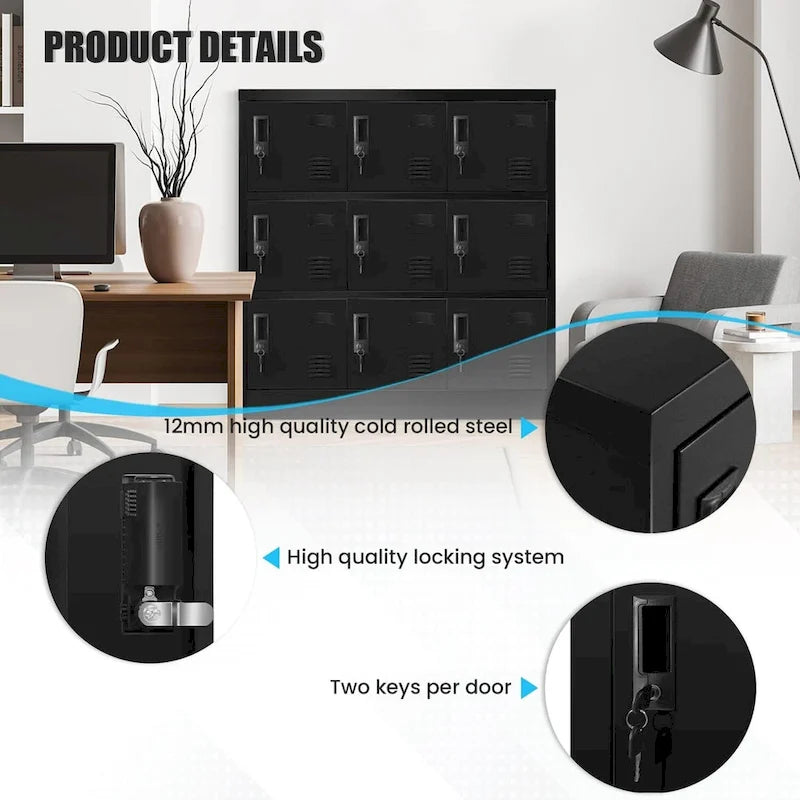 9-Door Metal Storage Locker Cabinet