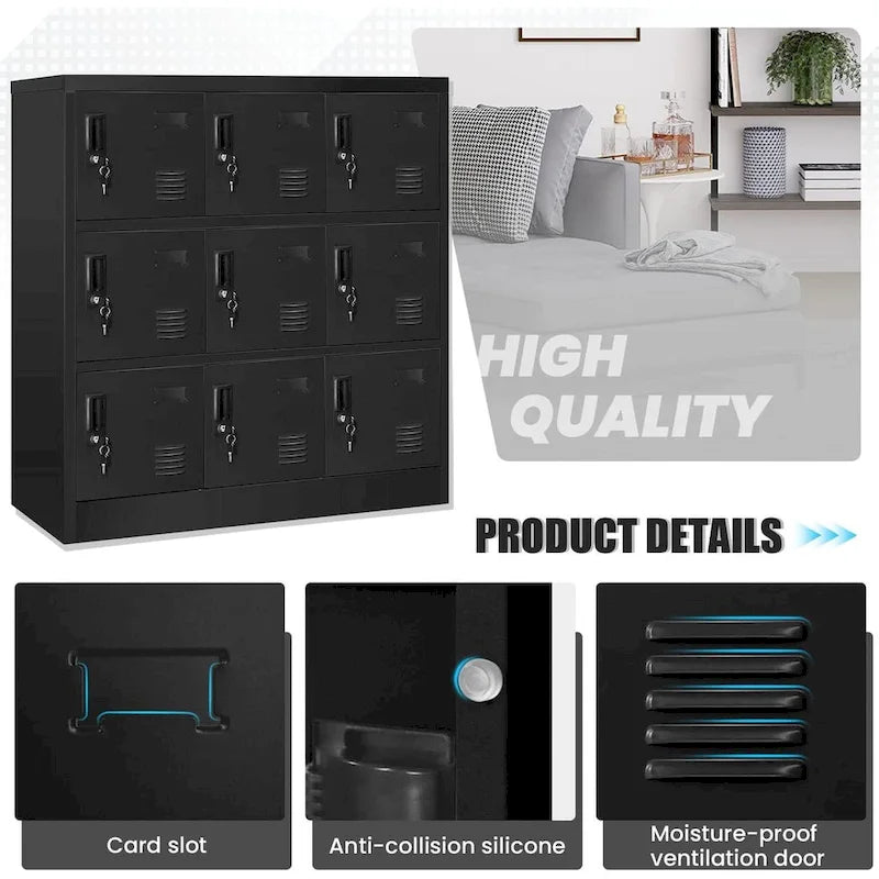 9-Door Metal Storage Locker Cabinet