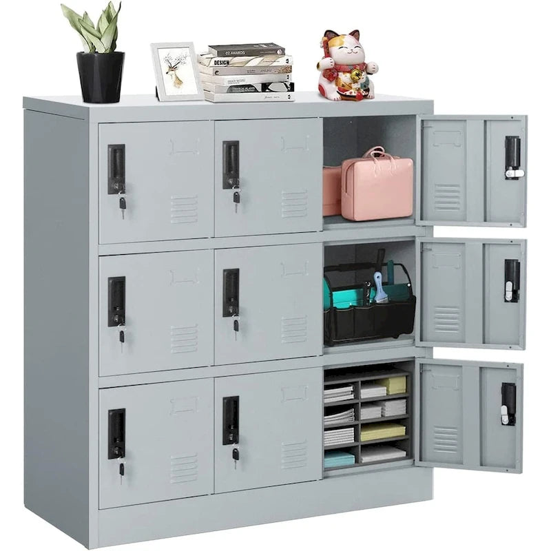 9-Door Metal Storage Locker Cabinet