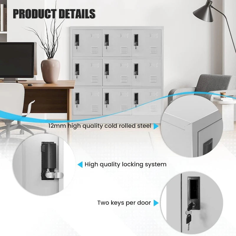 9-Door Metal Storage Locker Cabinet