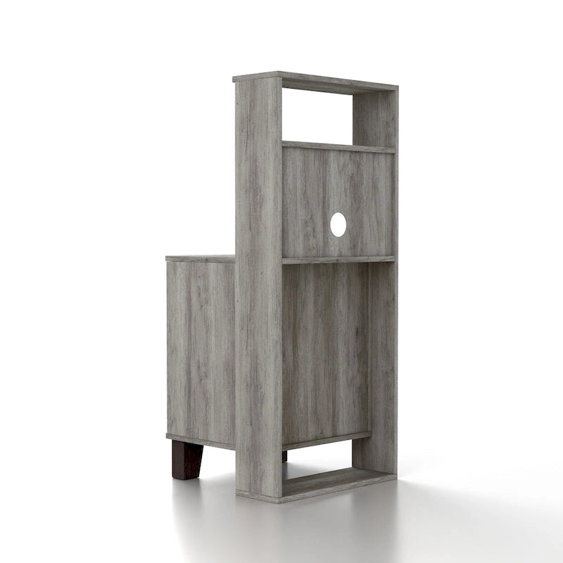DH BASIC Transitional Compact 3-Shelf Single-Drawer Nightstand by Denhour