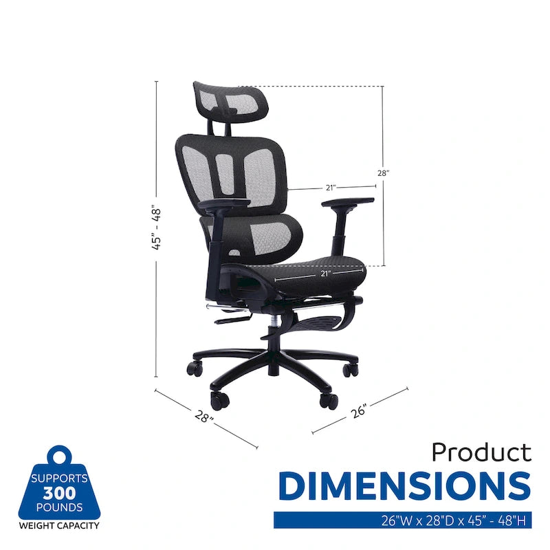 Ergonomic High-Back Mesh Office Chair with Adjustable Headrest and Armrests