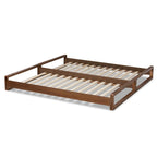 Expandable Twin to King Bed Frame in Walnut Brown