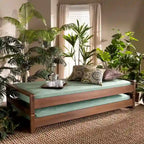 Expandable Twin to King Bed Frame in Walnut Brown