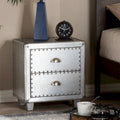Baxton Studio Davet French Industrial Silver Metal 2-Drawer End Table