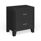Contemporary Espresso 2-Drawer Nightstand