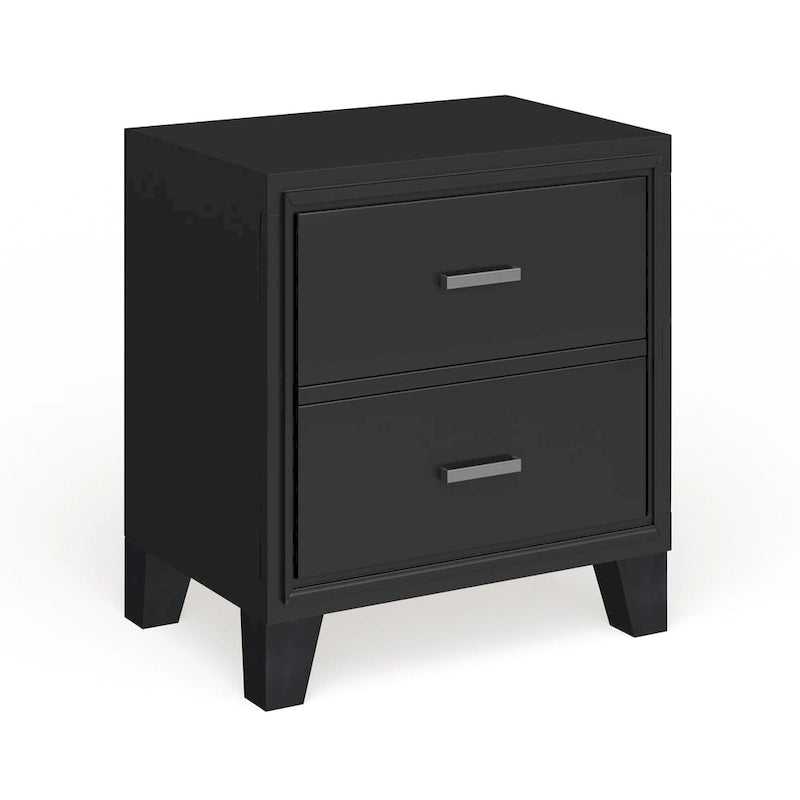 Contemporary Espresso 2-Drawer Nightstand
