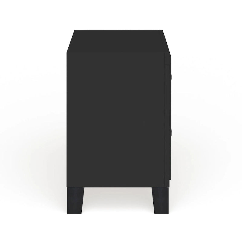 Contemporary Espresso 2-Drawer Nightstand