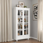 Bookcase with Glass Doors and Drawer - 70.9"H x 36.2"W