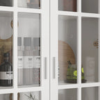 Bookcase with Glass Doors and Drawer - 70.9"H x 36.2"W