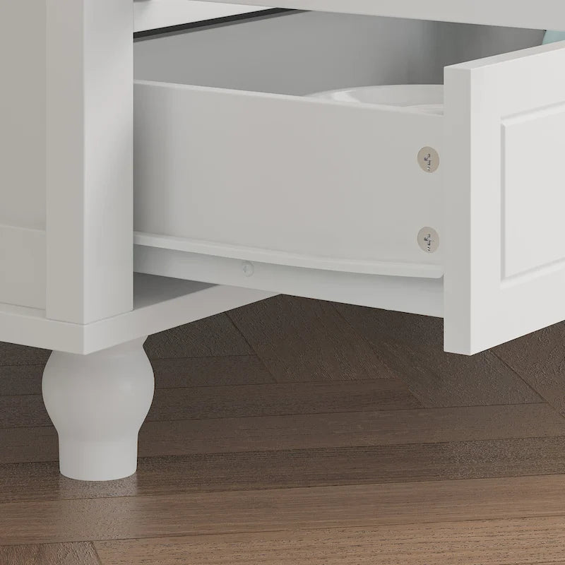 Bookcase with Glass Doors and Drawer - 70.9"H x 36.2"W