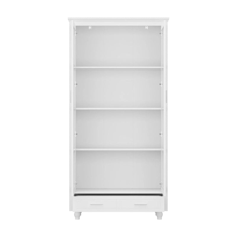 Bookcase with Glass Doors and Drawer - 70.9"H x 36.2"W