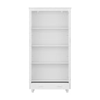Bookcase with Glass Doors and Drawer - 70.9"H x 36.2"W