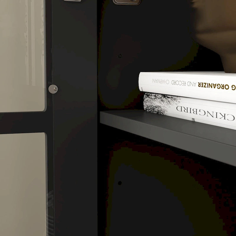 Bookcase with Glass Doors and Drawer - 70.9"H x 36.2"W