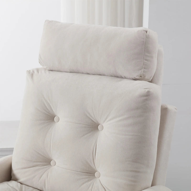 Upholstered Chaise Lounge Chair with Adjustable Backrest and Storage Ottoman