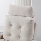 Upholstered Chaise Lounge Chair with Adjustable Backrest and Storage Ottoman