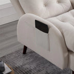 Upholstered Chaise Lounge Chair with Adjustable Backrest and Storage Ottoman