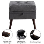 Upholstered Chaise Lounge Chair with Adjustable Backrest and Storage Ottoman