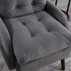 Upholstered Chaise Lounge Chair with Adjustable Backrest and Storage Ottoman