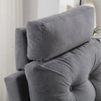 Upholstered Chaise Lounge Chair with Adjustable Backrest and Storage Ottoman